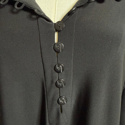 Sympli Black Henley Tunic Dress Womens 18 Lagenlook Minimalist Artsy Travel