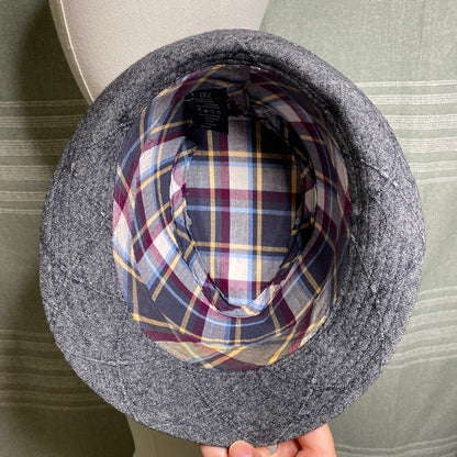 D&Y Gray Wool Blend Fedora Trilby Hat O/S Dark Academia Retro Mid-Century Modern