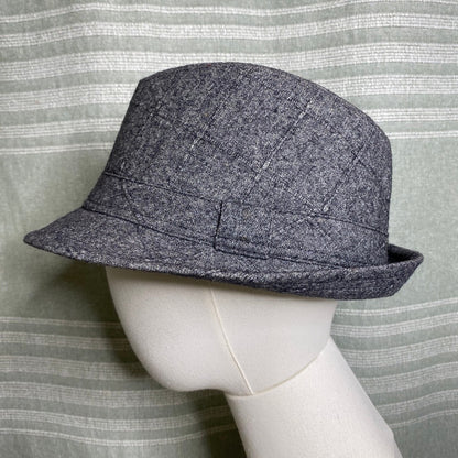 D&Y Gray Wool Blend Fedora Trilby Hat O/S Dark Academia Retro Mid-Century Modern