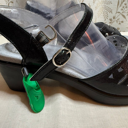 Alegria Reese Black Leather Ankle Strap Block Heel Sandals 41 10 Boho Comfort