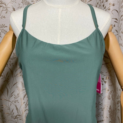 Speedo Sage Green One Piece Swimsuit NWT XL Racerback Athletic Minimalist Beach