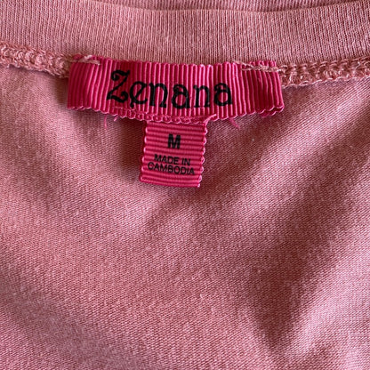Zenana Dusty Pink V-Neck Tee Fits XS Clean Soft Girl Minimalist Basic Romantic