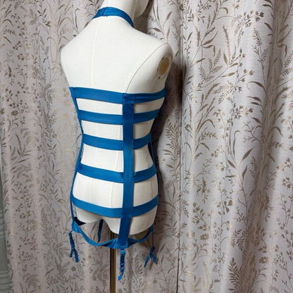 Frederick's of Hollywood Sexy Strappy Chemise L Garter Rave Festival Baddie Glam