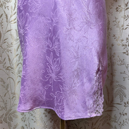 Victoria's Secret Lace Satin Slip Dress Womens M Lavender Coquette Romantic Glam