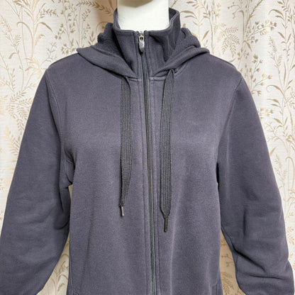 Tek Gear Ultrasoft Fleece Longline Full Zip Hoodie Womens L Grunge Gorpcore Cozy
