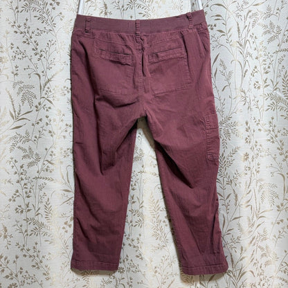 Sonoma Stretch Twill Crop Cargo Utility Pants Women 12 Wine Gorpcore Cabincore