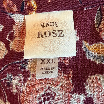 Knox Rose Boho Midi Dress Women XXL Button Front Autumn Prairie Cottagecore