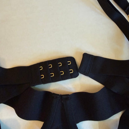 Victorias Secret Women Black Strappy Cage Teddy Bodysuit Large Boudoir Vampy