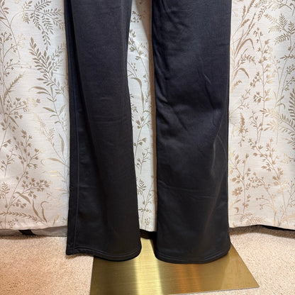 Yogipace Fleece Lined Wide Leg Sweatpants Women L Tall Black Athleisure Gorpcore