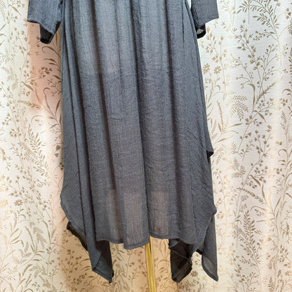 Monoreno Crochet Handkerchief Hem Midi Dress L Gray Boho Fairycore Whimsigoth