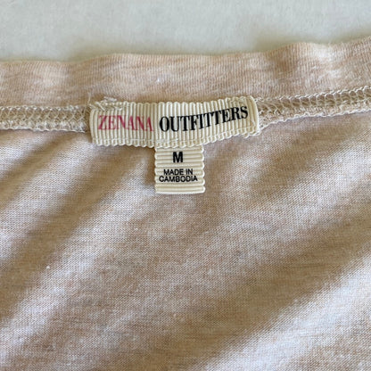 Zenna Outfitters Cream Long Sleeve Scoop Neck Top Distressed Grunge Fairy Fits S