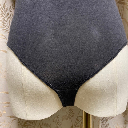 Abercrombie & Fitch One Shoulder Long Sleeve Bodysuit Black XS Minimalist Chic