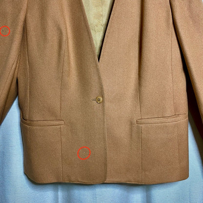 Evan-Picone Vintage Wool Camel Blazer Womens Medium Academia Quiet Luxury Retro