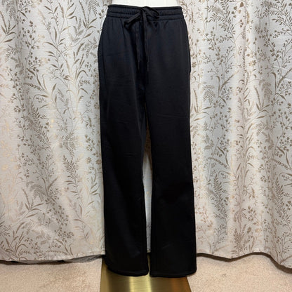 Yogipace Fleece Lined Wide Leg Sweatpants Women L Tall Black Athleisure Gorpcore