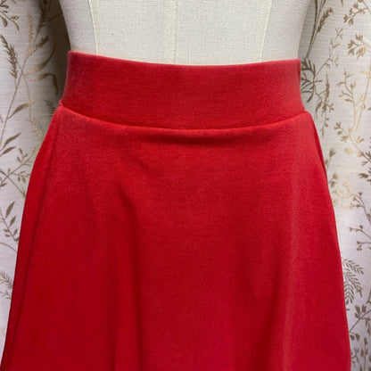 Forever 21 High-Waisted Cotton Skater Mini Skirt Red / XS Dance Cheer Tennis Y2K Twee Sporty