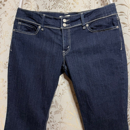 Levi's 524 Too Superlow Jeans Women Sz 18 Tall Dark Indigo Cowgirl Y2K Western
