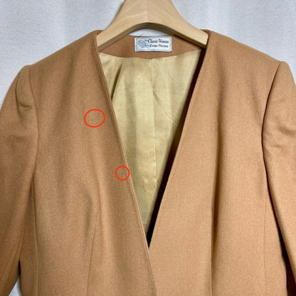 Evan-Picone Vintage Wool Camel Blazer Womens Medium Academia Quiet Luxury Retro