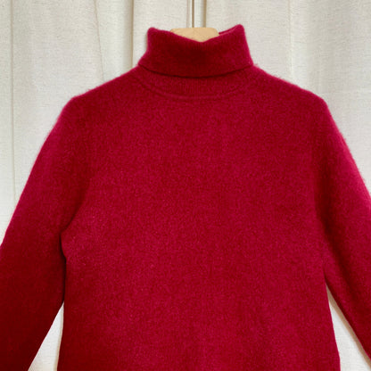 Charter Club 2-Ply Cashmere Turtleneck Sweater Womens Large Cranberry Luxury