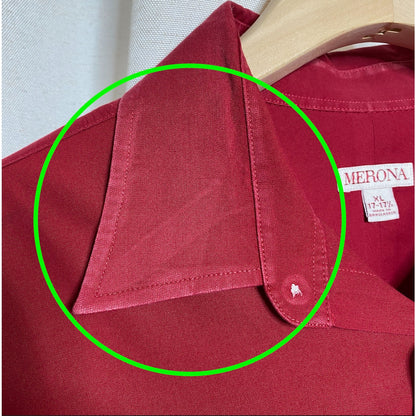 Merona Mens Red Button Down Shirt XL Long Sleeve Business Professional Academia