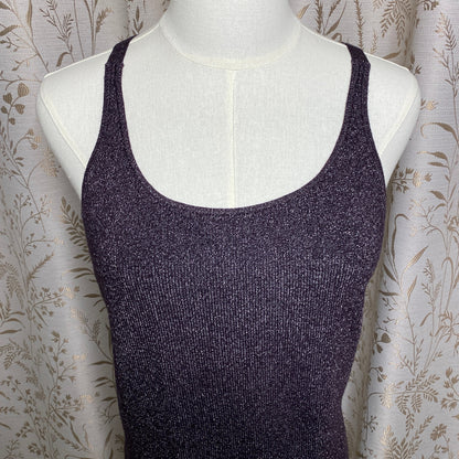 Banana Republic Metallic Tank Shimmer Charcoal Gray Indie Glam 90s Minimalist