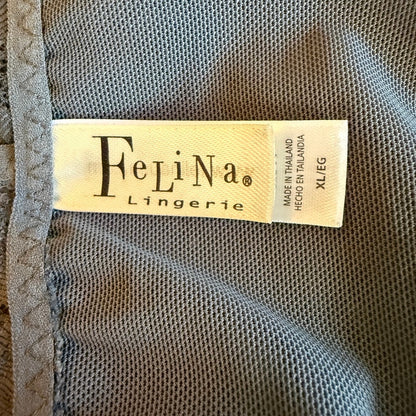Felina Lace Bralette Racerback Wirefree Bra Gray XL Lounge Romantic Feminine