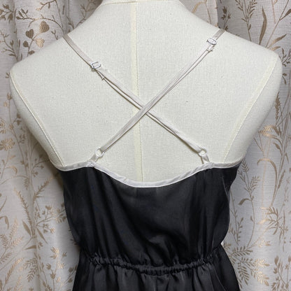 Forever 21 Satin Romper Womens Small Black Coquette Soft Girl Romantic Sleepwear