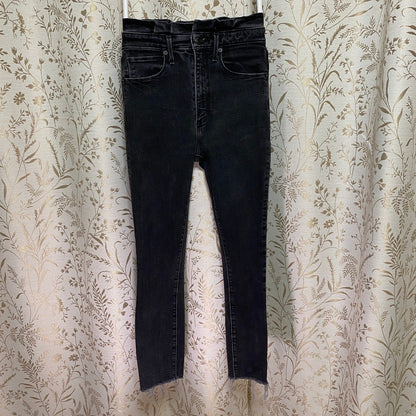 Abercrombie & Fitch Ultra High Rise Super Skinny Ankle Jeans Black Sz 24 Goth