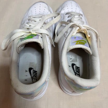 Nike Air Force 1 Low Iridescent Pixel Swoosh Sneaker Mens 7.5 White Athletic Y2K