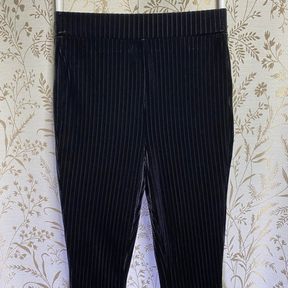 SHEIN Black Velvet Ribbed Flare Leg Pants XS 2 Coquette Indie Sleaze Whimsigoth