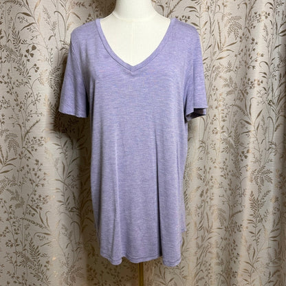 Jessica Simpson Heather Purple T Shirt L Short Sleeve Casual Cozycore Athleisure