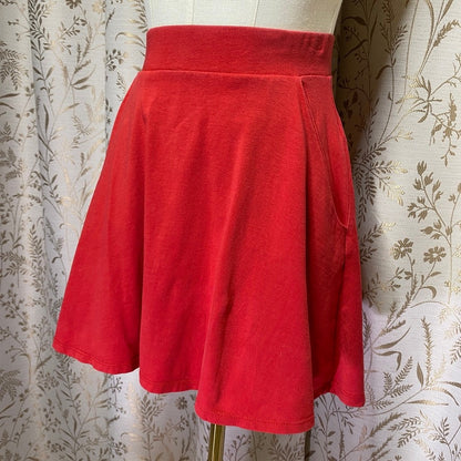 Forever 21 High-Waisted Cotton Skater Mini Skirt Red / XS Dance Cheer Tennis Y2K Twee Sporty