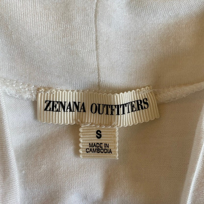 Zenana White Sleeveless Cardigan Small Subversive Basic Minimalist Lagenlook