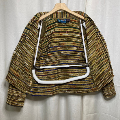 Shaver Lake Striped Knit Jacket Womens Large Vintage Boho Artsy Western Lodge