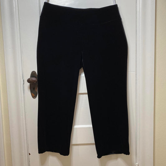 J.H. Collectibles Black Velvet Cropped Pull-On Pants Womens XL Stretch Office
