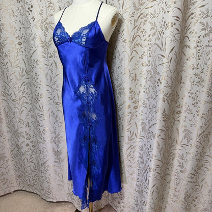 Shirley of Hollywood Blue Satin Lace Chemise Women S Romantic Sexy Whimsigoth