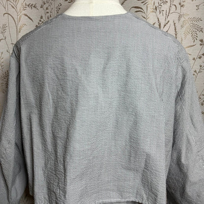American Holic Seersucker Micro-Stripe Tiered Tunic Women M Japan Avant Garde