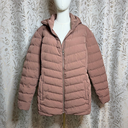 32 Degrees Heat Hooded Puffer Coat Women XXL Brown Gorpcore Utility Earth-Toned