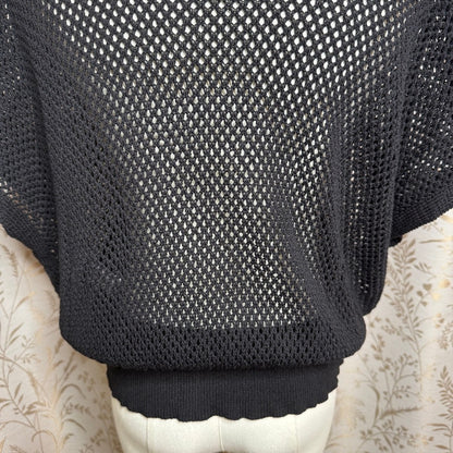 GRACE KARIN Black Open Knit Cardigan Women XL Shrug Goth Whimsigoth Minimalist