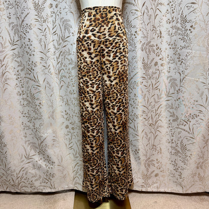 White Mark Animal Print Wide Leg Palazzo Pants Womens XL Stretch Loungewear Boho
