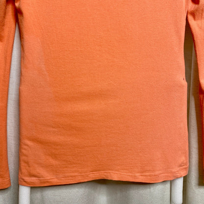 Zenna Outfitters Peach Scoop Neck Long Sleeve Top Womens XS Kidcore Preppy Y2K
