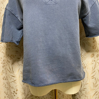 Universal Thread Blue Cut Out V-Neck Sweatshirt XS Coastal Minimalist Indie Boho