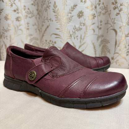 Earth Origins Naya Slip-On Loafer Womens 11  Burgundy Comfort Academia Ergonomic