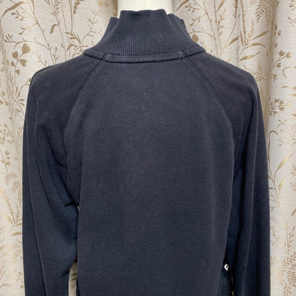 PINK Black Quarter-Zip Pullover XS Y2K Activewear Grunge Streetwear Distressed