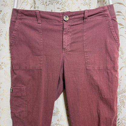 Sonoma Stretch Twill Crop Cargo Utility Pants Women 12 Wine Gorpcore Cabincore