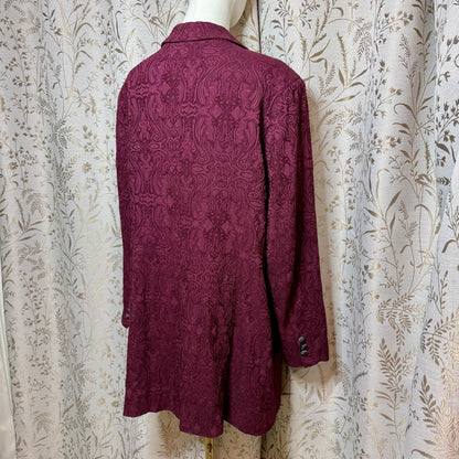 Monroe & Main Burgundy Tapestry Jacket Women Sz 18W Whimsigoth Victorian Vampire
