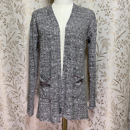 Art Class Marled Black/White Knit Cardigan Junior XL Minimalist Layering Pockets