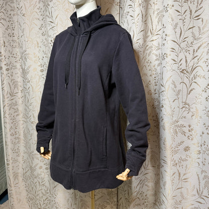 Tek Gear Ultrasoft Fleece Longline Full Zip Hoodie Womens L Grunge Gorpcore Cozy