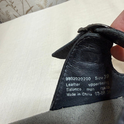 Dansko Sela Wedge Sandals Women 8.5 Black Leather Comfort Ergonomic Minimalist