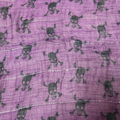 Piratecore Skull and Crossbones Purple Scarf Metallic Goth Halloween Whimsigoth