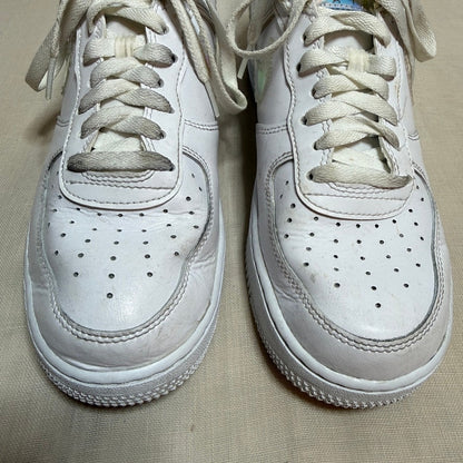 Nike Air Force 1 Low Iridescent Pixel Swoosh Sneaker Mens 7.5 White Athletic Y2K